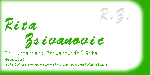 rita zsivanovic business card